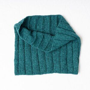 Mallard Green Hand Knit Wool and Silk Cowl